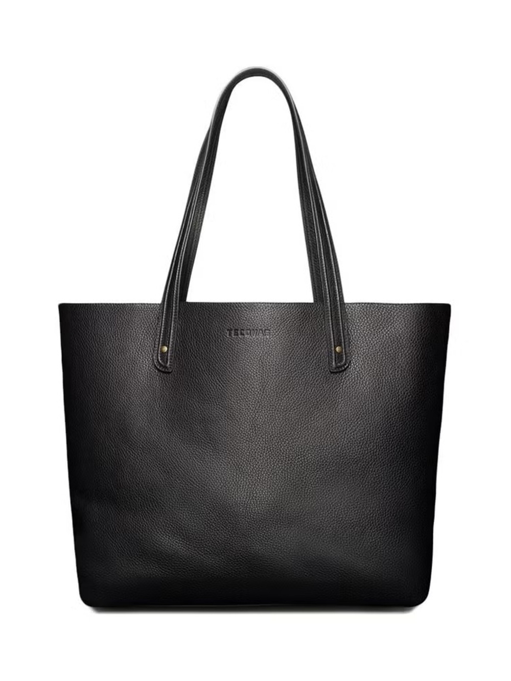 NWT Tecovas Black Leather Tote Bag with Gold/Brass Hardware